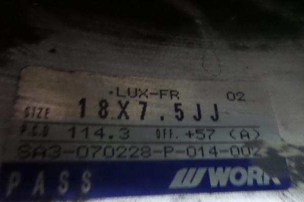 W WORK LS 105 18x7.5JJ W WORK LS 105 18x7.5JJ