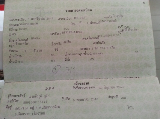 ขาย honda mtx125 เล่มทะเบียน/โอน (มีคลิ๊ป)18,000บาท.