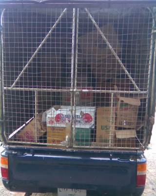 ขายหลังคาลูกกรงทรงสูงตอนเดียว มีผ้าใบด้านข้าง