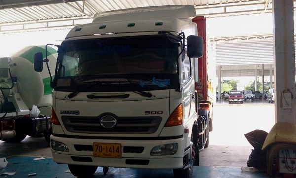 ขายรถ6 ล้อหัวลาก พร้อมลูกลากเสริมแผงข้าง HINO เครื่องยนต์ J08B 212 แรงม้า