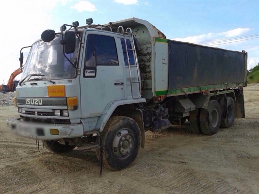 ขายรถพ่วงสิบล้อดัพม์ Isuzu rocky 175 วางเครื่อง 6HE1-260 แรง กระบะดัมพ์เหล็กหน้าพระลาน ลูก 3 เพลายัดยาว 6 เมตร ยังไม่ลงเล่ม