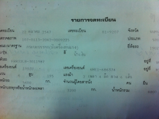 ISUZU เครื่อง 6HE1-195 แรงม้า ISUZU เครื่อง 6HE1-195 แรงม้า