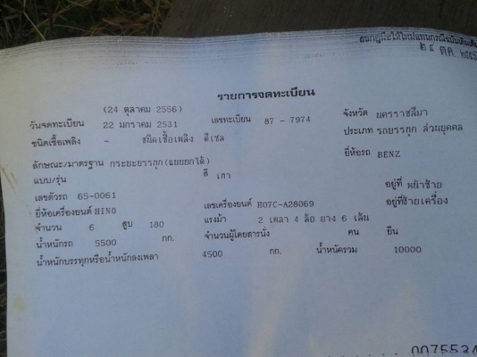 ขาย6ล้อดัมพ์ใหญ่ HINO HO7C ยาง900R20 พ.เพาเวอร์ เบรคทิ๊ฟฟี่ แชชซีสวย เอกสารเล่มทะเบียนพร้อมโอน ภายในสวย สภาพพร้อมลุยงาย จัดไฟแนนซ์ได้ภายใน1วัน