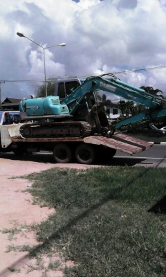 ขายแพ็คคู่รถแบ็คโคพร้อมเทเลอร์  SK120-5S  เทเลอร์ลากเครื่อง อีซูซุ  175 แรง