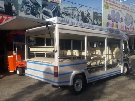 รถไฟฟ้าโซล่าเซลล์ 24 ที่นั่ง รถชมวิวไฟฟ้าโซล่าเซลล์ 24 ที่นั่ง
