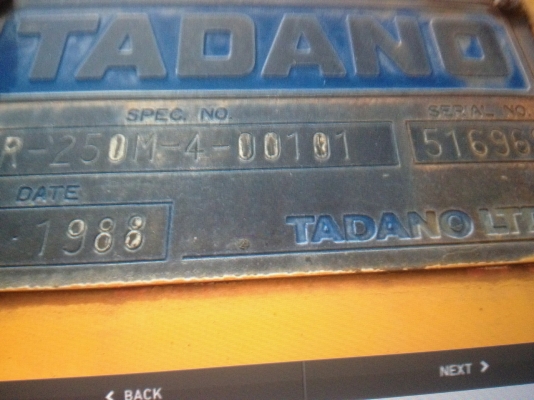 ขายรถเครน Tadano TR 250M-4