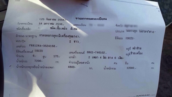 ขายรถบรรทุกหกล้อติดเครน ISUZU FRR12NA เครื่อง 6BG1-175 แรง ปี 36 ติดเครน 3 ตัน 3 ปอกท้องวี กระบะช่วงยาว 7.20 เมตร