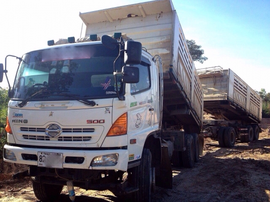 ขายรถบรรทุกสิบล้อดัมพ์ HINO S500 เครื่อง 344 แรง ปี 55 กระบะดัมพ์สามมิตร ลูก 3 เพลาแท้ยาว 6.80 เมตร