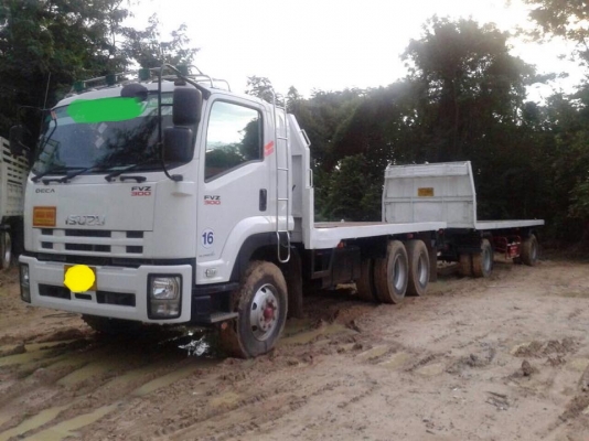 ขายดาวน์ รถสิบล้อพื้นเรียบ Isuzu Deca FVZ 300 พ่วง แม่ลูก2 คาน ปี57 รถสวย