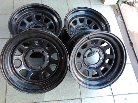 ล้อกะทะลาย Rock 6/139 ขอบ16 กว้าง8 ออฟ-10 สภาพดี 1ชุด