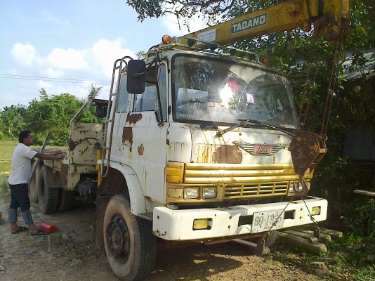 10ล้อ2เฟลาท้ายลาดHINO Fm187LA วางเครื่องEP100 แท้ๆติดเครน2.5ตัน หัวเดิมบาง