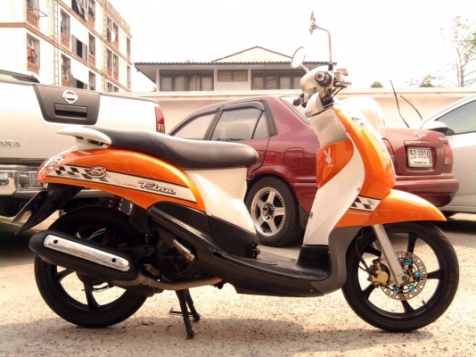 ขออนุญาติขายYamaha Fino 115 cc. มือเดียว สีส้มขาว ล้อแม็ก