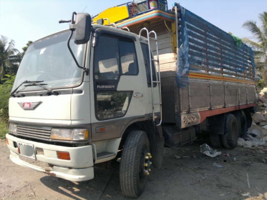 ขายรถ 10 ล้อ เพลาเดียว กระบะไม้ไม่ดั้ม 3 คัน ขายรวม ราคาย้อมๆ HINO F17 - KT925 วางหัว 3 M
