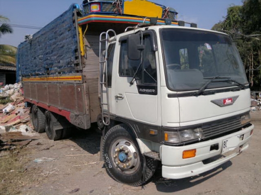 ขายรถ 10 ล้อ เพลาเดียว กระบะไม้ไม่ดั้ม 3 คัน ขายรวม ราคาย้อมๆ HINO F17 - KT925 วางหัว 3 M