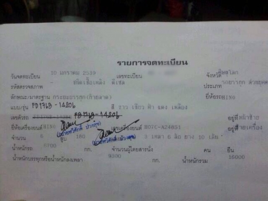 ขายรถสิบล้อเทเลอร์ HINO FD176B รถประกอบ เครื่อง HO7C-185 แรง 2 เพลา เบรคลมดูด พวงมาลัยพาวเวอร์
