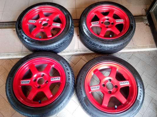 TE37 ขอบ15 ก7 ET35 พร้อมยาง195/50/15ปี12