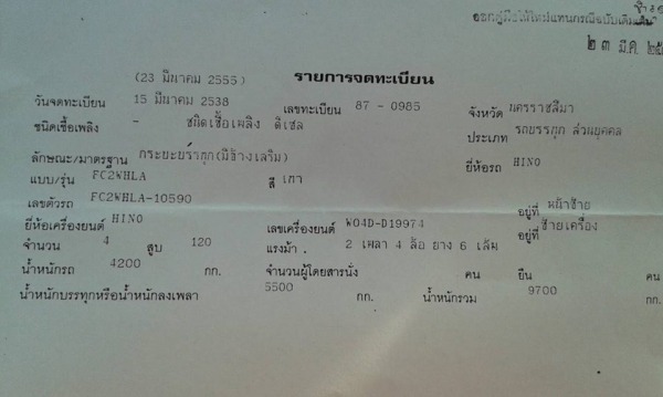 ขายHINO FC2W เครื่องWO4D 120แรง ปี38ห้างแท้ เครื่องดี แคชซีสวย ภายในสวย ยางดี6เส้น สภาพพร้อมใช้งาน เอกสารพร้อมโอน สนใจโทร 090-8588220คุณนะ ID:narong498 หรือ www.truck.in.th/498 FB:ณรงค์ ซื้อขายรถมือสอง จัดไฟแนนซ์ได้เงื่อนไขง่ายๆวันเดียวรับรถ ขายHINO FC2W เครื่องWO4D 120แรง ปี38ห้างแท้ เครื่องดี แคชซีสวย ภายในสวย ยางดี6เส้น สภาพพร้อมใช้งาน เอกสารพร้อมโอน สนใจโทร 090-8588220คุณนะ ID:narong498 หรือ www.truck.in.th/498 FB:ณรงค์ ซื้อขายรถมือสอง จัดไฟแนนซ์ได้เงื่อนไขง่ายๆวันเดียวรับรถ