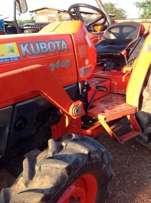 แทรกเตอร์คูโบต้า 3408 สภาพดีเดิมๆ มีผานดันหน้า และ โรตารี่ รถพร้อมใช้งาน