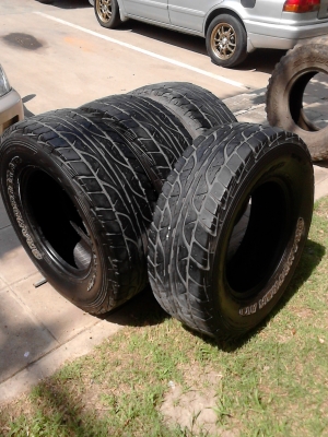 265/70R16 DUNLOP GRANDTREK AT3 ตัวหนังสือขาว ชุด 4 เส้น  TEL.081-427-3941