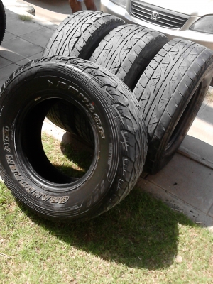 265/70R16 DUNLOP GRANDTREK AT3 ตัวหนังสือขาว ชุด 4 เส้น  TEL.081-427-3941