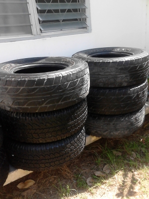 265/70R16 DUNLOP GRANDTREK AT3 ตัวหนังสือขาว ชุด 4 เส้น  TEL.081-427-3941