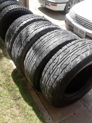 265/70R16 DUNLOP GRANDTREK AT3 ตัวหนังสือขาว ชุด 4 เส้น  TEL.081-427-3941