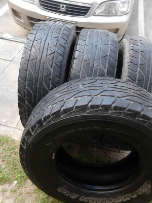 265/70R16 DUNLOP GRANDTREK AT3 ตัวหนังสือขาว ชุด 4 เส้น  TEL.081-427-3941