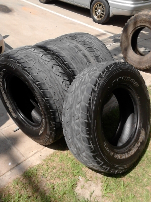 265/70R16 DUNLOP GRANDTREK AT3 ตัวหนังสือขาว ชุด 4 เส้น  TEL.081-427-3941
