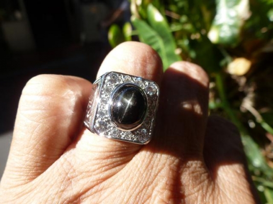 แหวนเงินแท้พลอยสตาร์อินเดียแท้