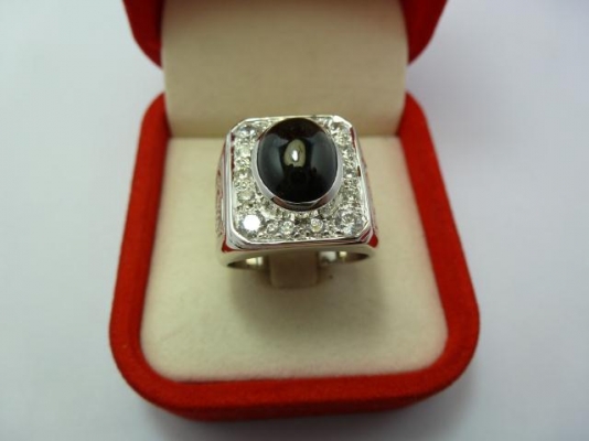 แหวนเงินแท้พลอยสตาร์อินเดียแท้