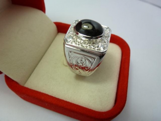 แหวนเงินแท้พลอยสตาร์อินเดียแท้