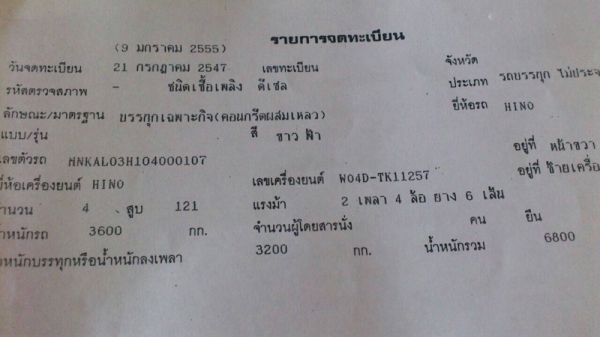 รถฮีโน่ 6 ล้อ โม่ปูน  121 แรงม้า. ปี 47  ( มีขาย 4 คัน. )   สนใจติดต่อ 081 - 6079515