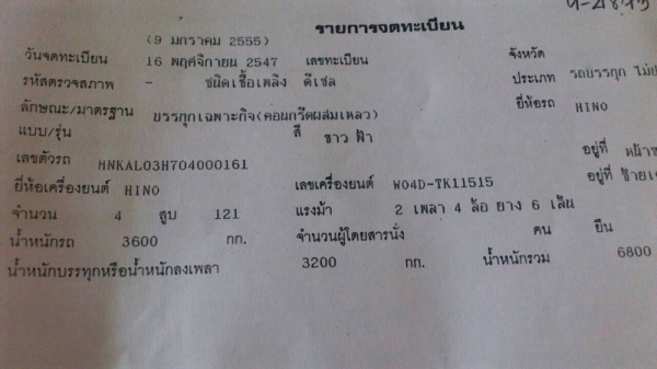 รถฮีโน่ 6 ล้อ โม่ปูน  121 แรงม้า. ปี 47  ( มีขาย 4 คัน. )   สนใจติดต่อ 081 - 6079515