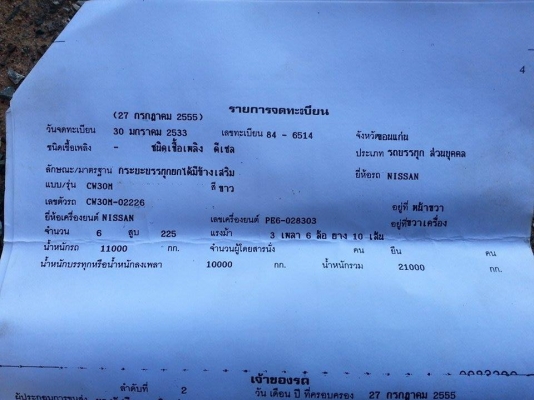 ขายเทรลเลอร์NISSAN UD CW30M เครื่อง225แรง 2เพลาหางใหญ่ขึ้นแบคโครุ่น320หรือ200ได้ พ.เพาเวอร์ เบรกทิฟฟี่ เครื่องดี แคชซีสวย ภายในสวย สภาพพร้อมใช้งาน เอกสารพร้อมโอน สนใจโทร090-8588220คุณนะ หรือ www.truck.in.th/498 ID:narong498  FB:ณรงค์ซื้อขายรถมือสอง(เว็บไซ