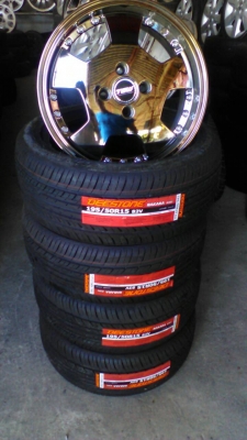 ล้อใหม่ยางใหม่4รูร้อย15000พร้อมเทินล้อเก่า