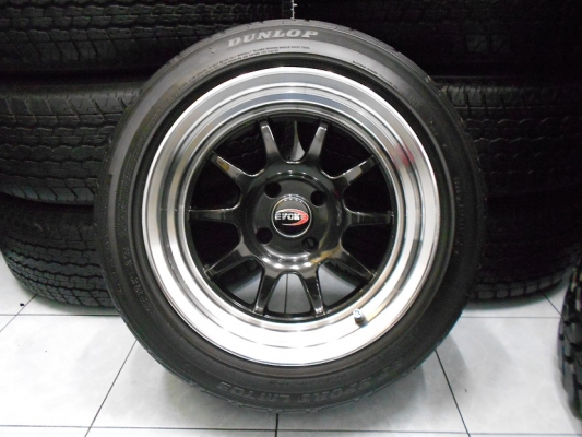 ขายล้อแม็กแต่งขอบ 15&times;8ET25(4/100)พร้อมยาง Dunlop 195/55/15 ปี 12/เทิร์นได้ ใส่ฟรี ส่งฟรีค่ะ