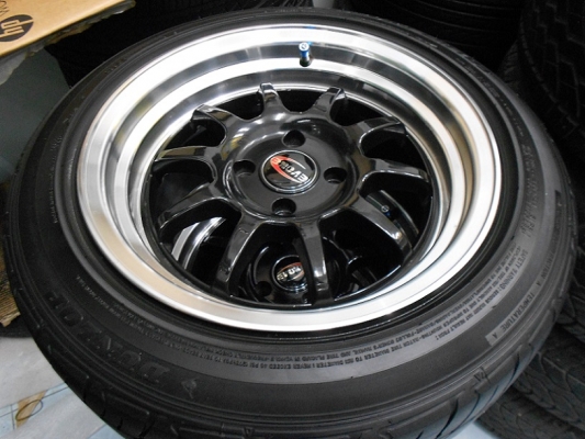 ขายล้อแม็กแต่งขอบ 15&times;8ET25(4/100)พร้อมยาง Dunlop 195/55/15 ปี 12/เทิร์นได้ ใส่ฟรี ส่งฟรีค่ะ