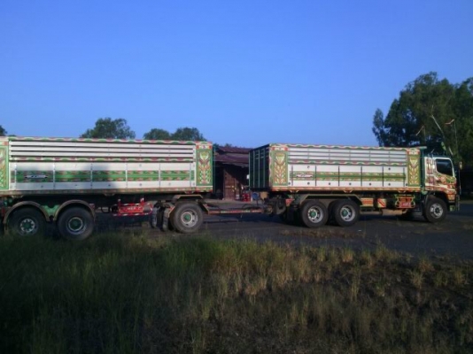 ขายรถบรรทุก 22 ล้อ พ่วงแม่-ลูกดั๊มพ์ ยี่ห้อ HINO MEGA FM2P 380 แรงม้า  ปี 2554   ( เจ้าของขายเอง  ไม่รับนายหน้า )