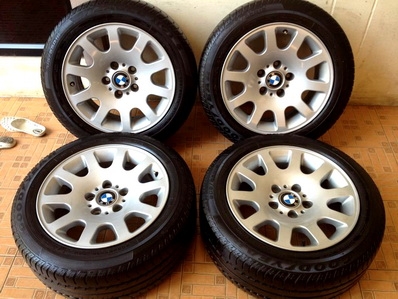 แม็กซ์แท้ BMW 10ช่อง ใส่ ซีรีย์ 5-7 ขอบ 16 นิ้ว -PCD 5-120 - ET 20 พร้อมยาง GOODYEAR 205-55-16 ปี 11