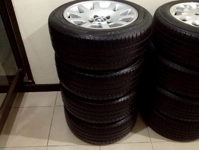 แม็กซ์แท้ BMW 10ช่อง ใส่ ซีรีย์ 5-7 ขอบ 16 นิ้ว -PCD 5-120 - ET 20 พร้อมยาง GOODYEAR 205-55-16 ปี 11