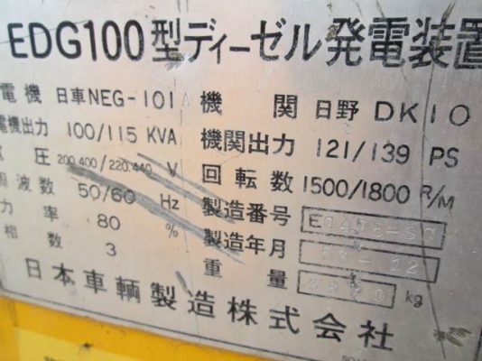 ขายเครื่องปั่นไฟสภาพเดิมจากี่ปุ่นNIPPON 115KVA