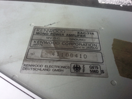 แอมป์ Kenwood KAC-714 Mono Amp 200W แอมป์ Kenwood KAC-714 Mono Amp 200W