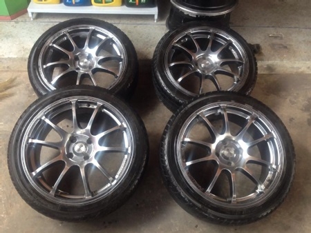 เเม็กมือสอง RS ขอบ174รู100 กว้าง7.5 ออฟ40 พร้อมยาง