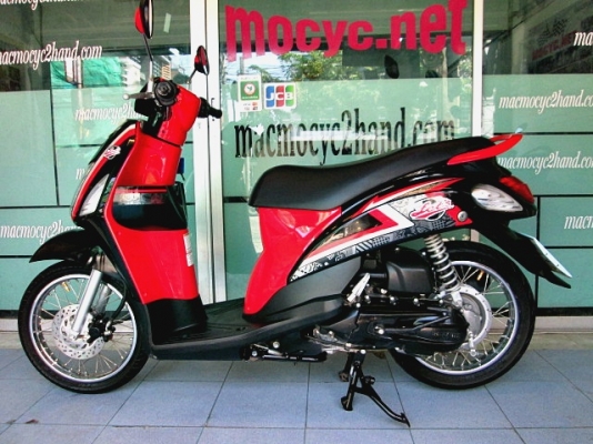 LET'S สีดำแดง รถเดือน เมษายน.ปี 56 ไมล์ 7663 โล รุ่นใหม่หัวฉีด ของแถม 2 รายการ 19900