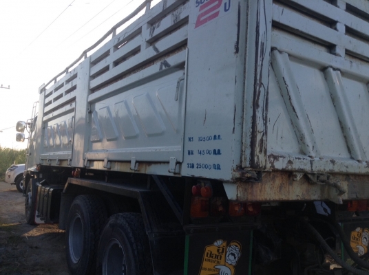 ขายรถบรรทุก 10 ล้อดัมพ์ HINO MEGA 251 แรงม้าปี 2556 ไมล์ 87401 กม. มีระบบลากพ่วง ราคา 2250000
