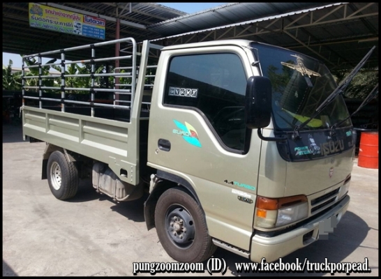 กระบะเหล็กยาว 3.20 ม.กว้าง1.70 ม.มีเหล็กราวรับฝาท้าย ทำคอกสูงเสมอหัวเก๋ง