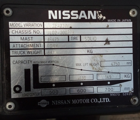 ขาย Nissan 2 ตัน เกียร์ออโต้เสา 3 ตอนยกสูง 4.75 เมตร 081-3535-948