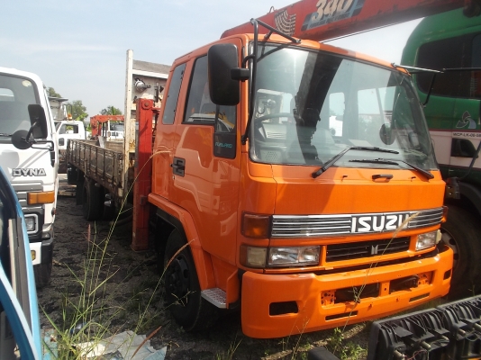 ขายรถ 6 ล้อ ISUZU เครื่อง 6HE1 ธรรมดา ไม่มีทะเบียน ติดเครน UNIC 340 5ปลอก ขาหยั่งสูง