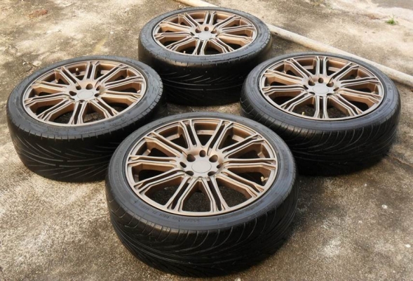 ล้อแม็กซ์ พร้อมยาง ขอบ17นิ้ว 4รู100/4รู114(4วง=4,600บ.)วงละ1,150บ.ไม่แตก ไม่ดุ้ง สีสวย ใส่เก๋งซิ่ง ที่ดุมล้อ 4รู100หรือ 4รู114 ได้ทุกรุ่นT.092-9351644