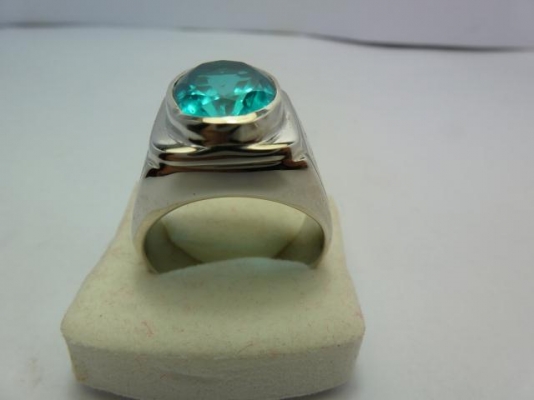 แหวนเงินแท้พลอยบลูโทพาส